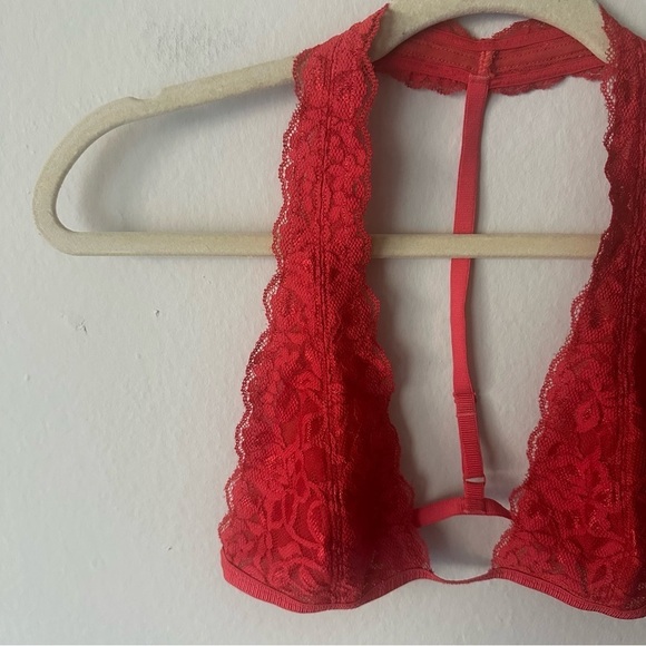 Free People Red Lace Bralette Small - Picture 6 of 7